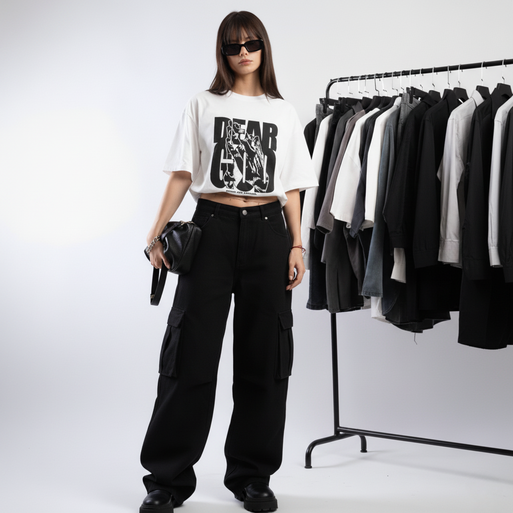 Camiseta Oversized Dear God Maos