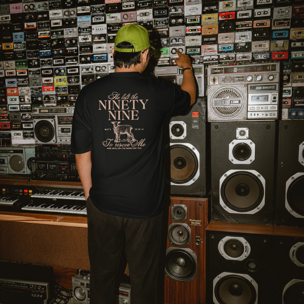 Camiseta Oversized Ninety Nine Ovelha Black
