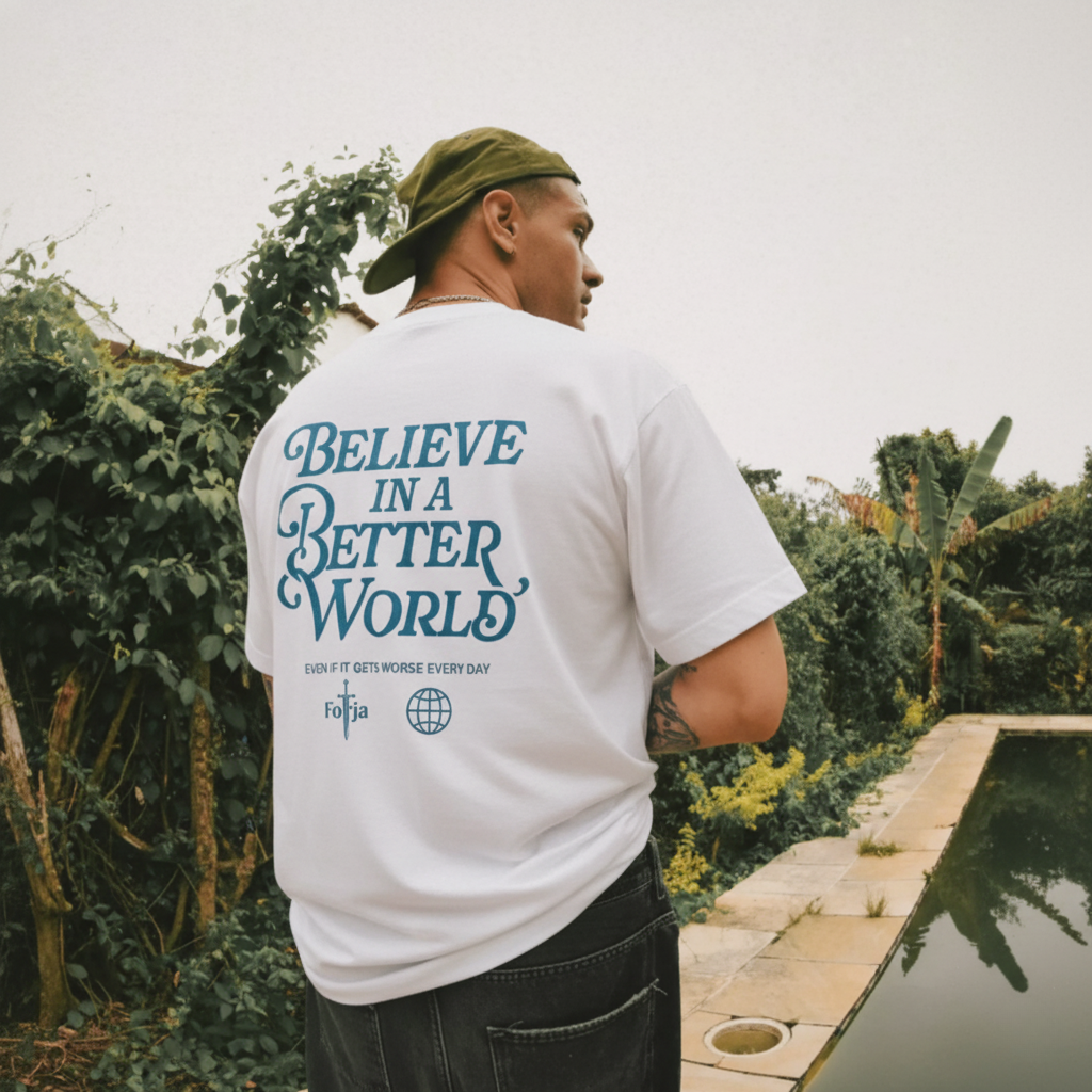 Camiseta Oversized Believe In a Better World