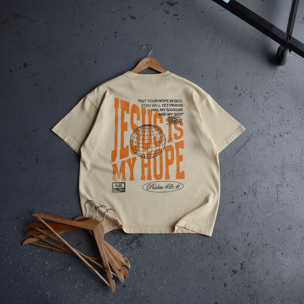 Camiseta Oversized Jesus is My Hope