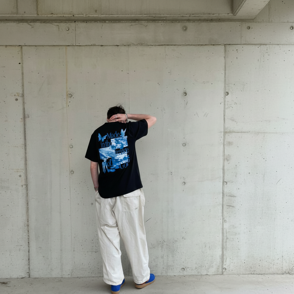 Camiseta Oversized Made In The Image Of God Azul