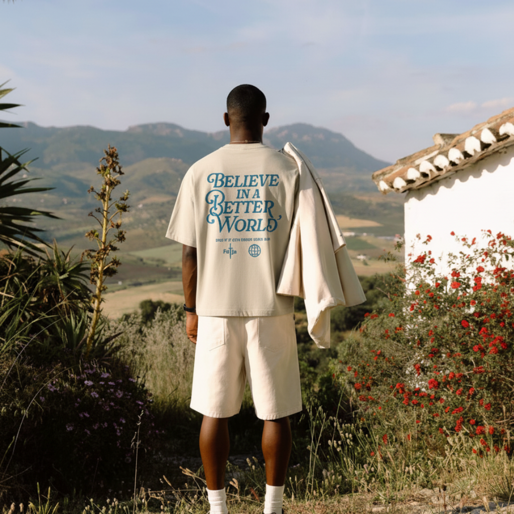 Camiseta Oversized Believe In a Better World
