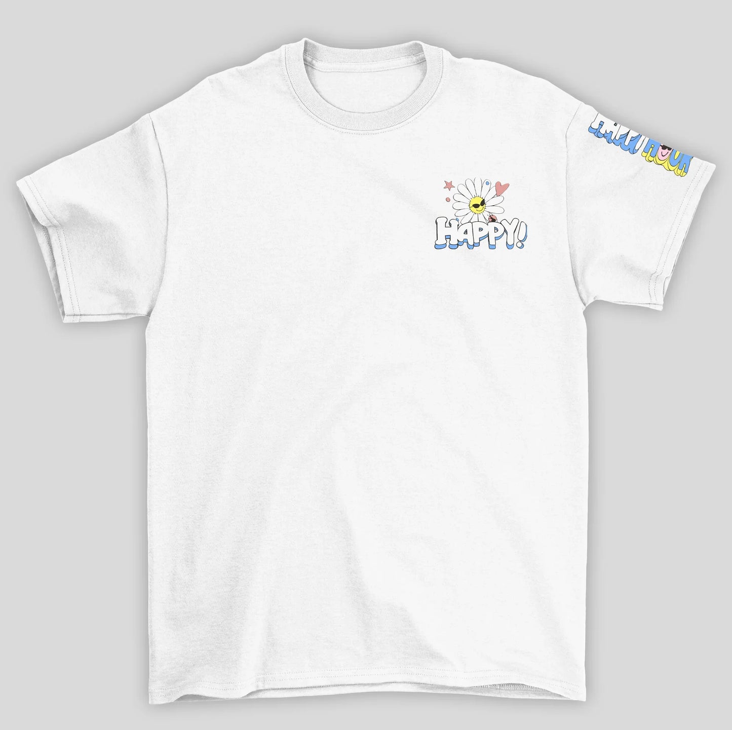 Camiseta Feminina Flor Happy Feliz Flower frente-braco