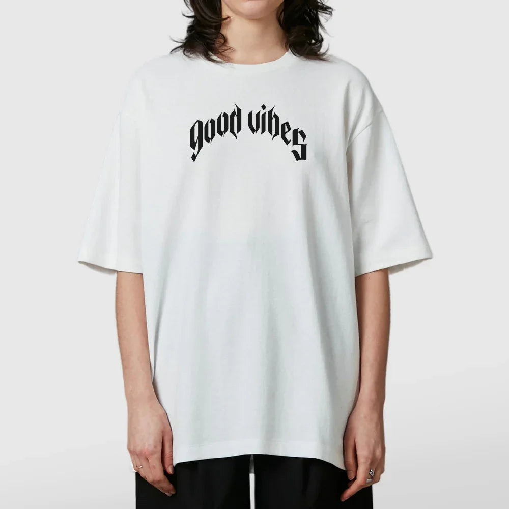 Camiseta Oversized Feminina Good Vibes