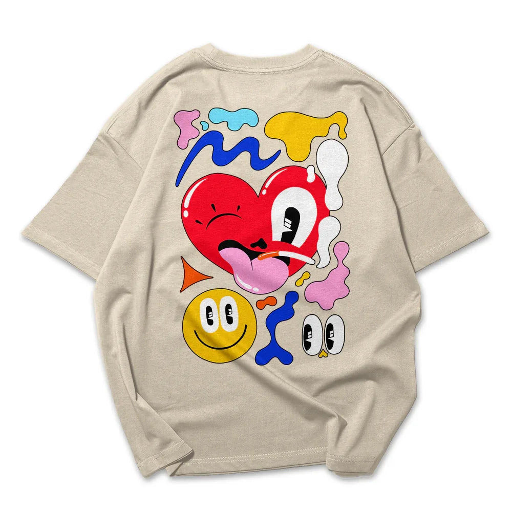 Camiseta Oversized Funny Heart