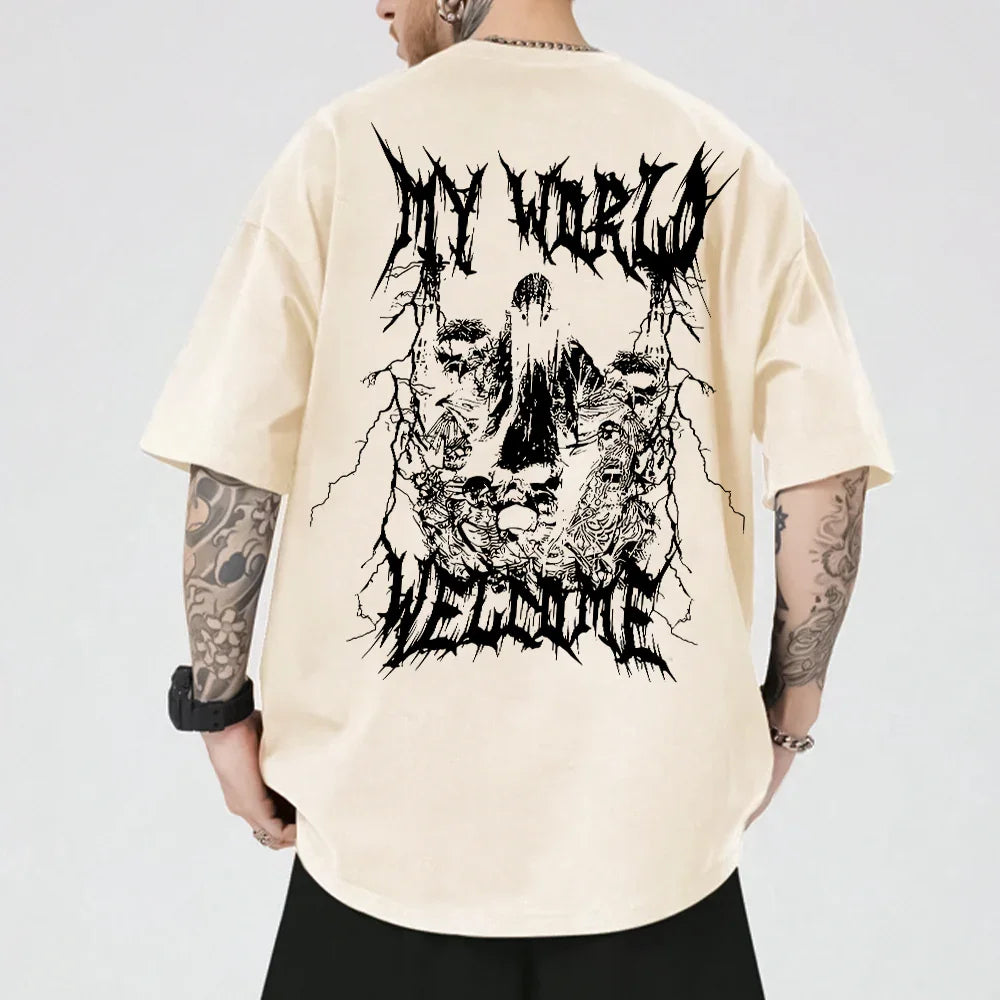 Camiseta Oversized My World Welcome