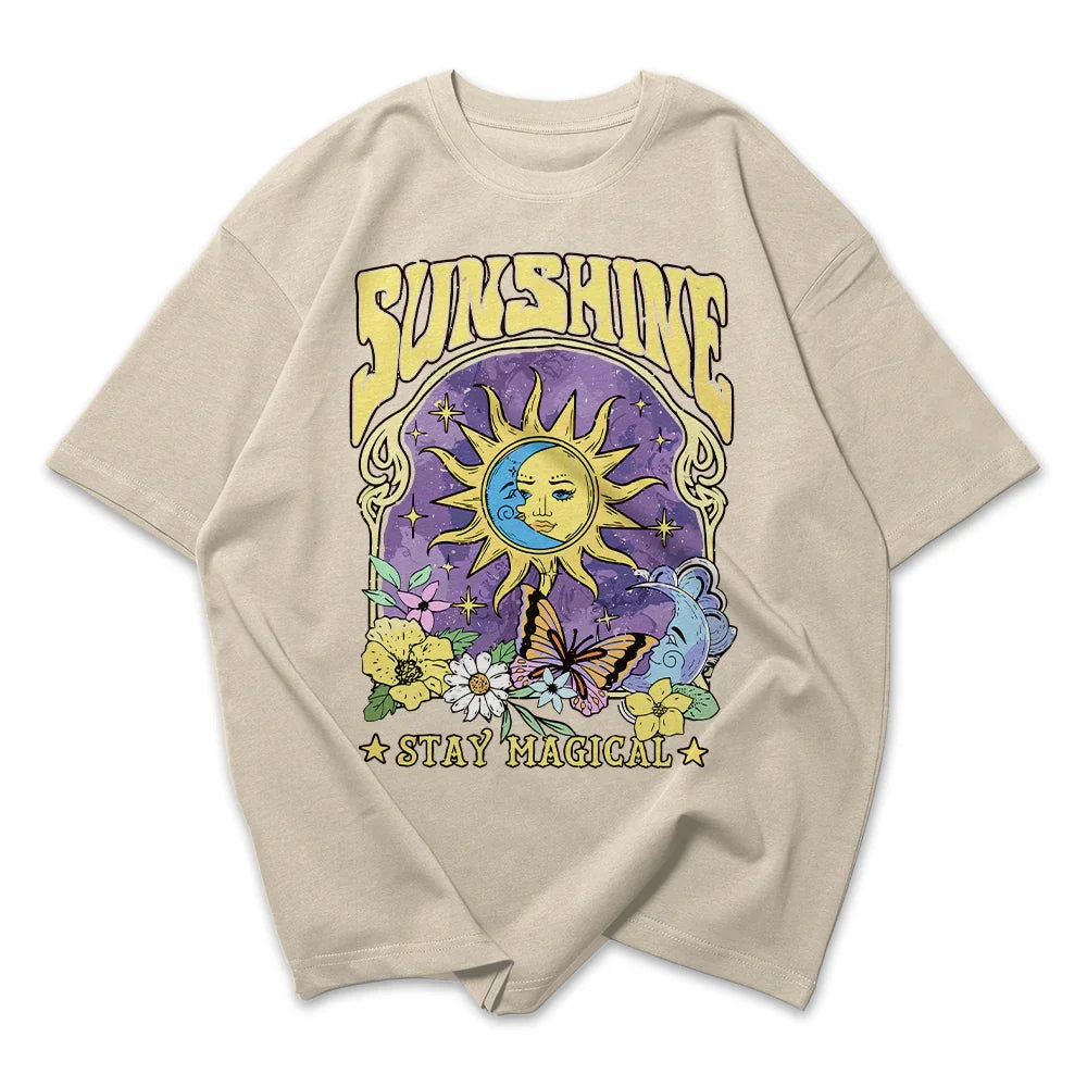 Camiseta Oversized Feminina Sunshine Stay Magical