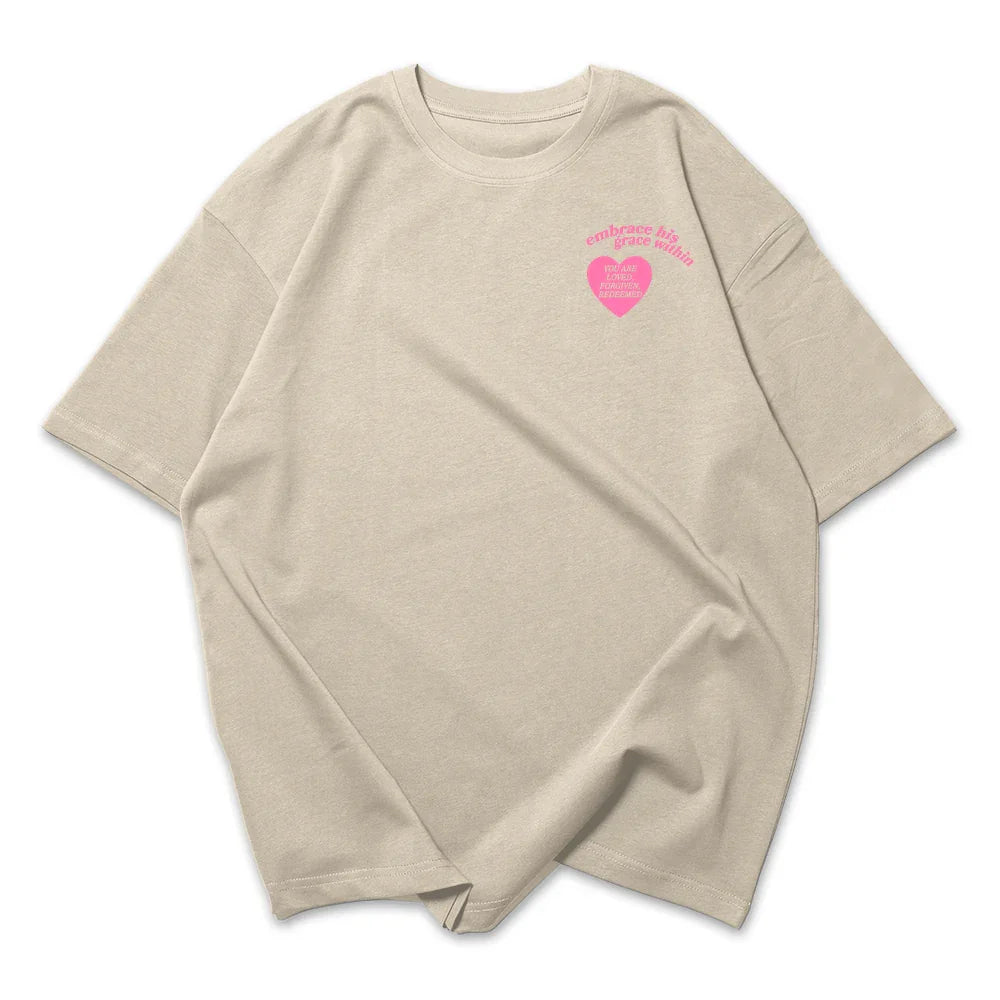 Camiseta Oversized Feminina Embrace His Grace Within