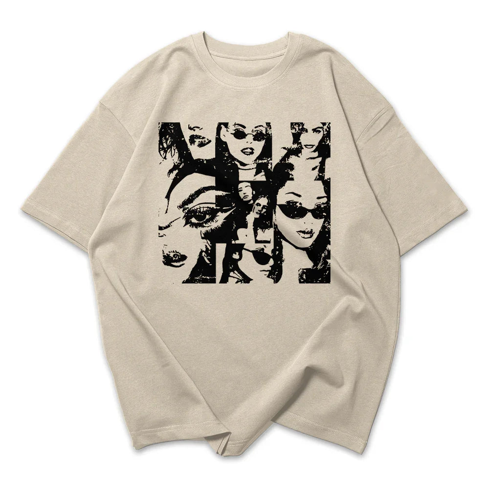 Camiseta Oversized Feminina Mulher Fotos Quadrinhos