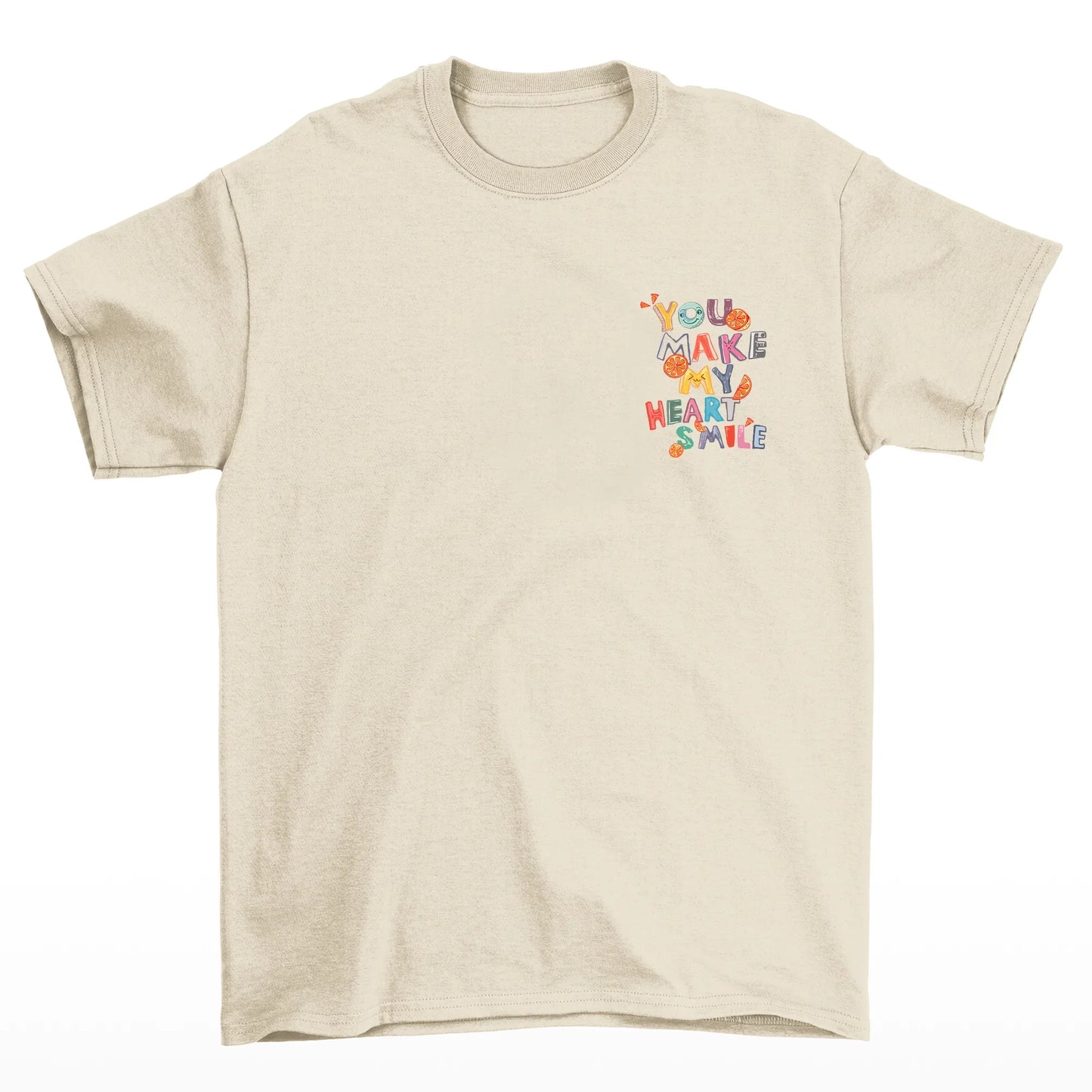 Camiseta Básica Unissex You Make My Heart Smile - pérola
