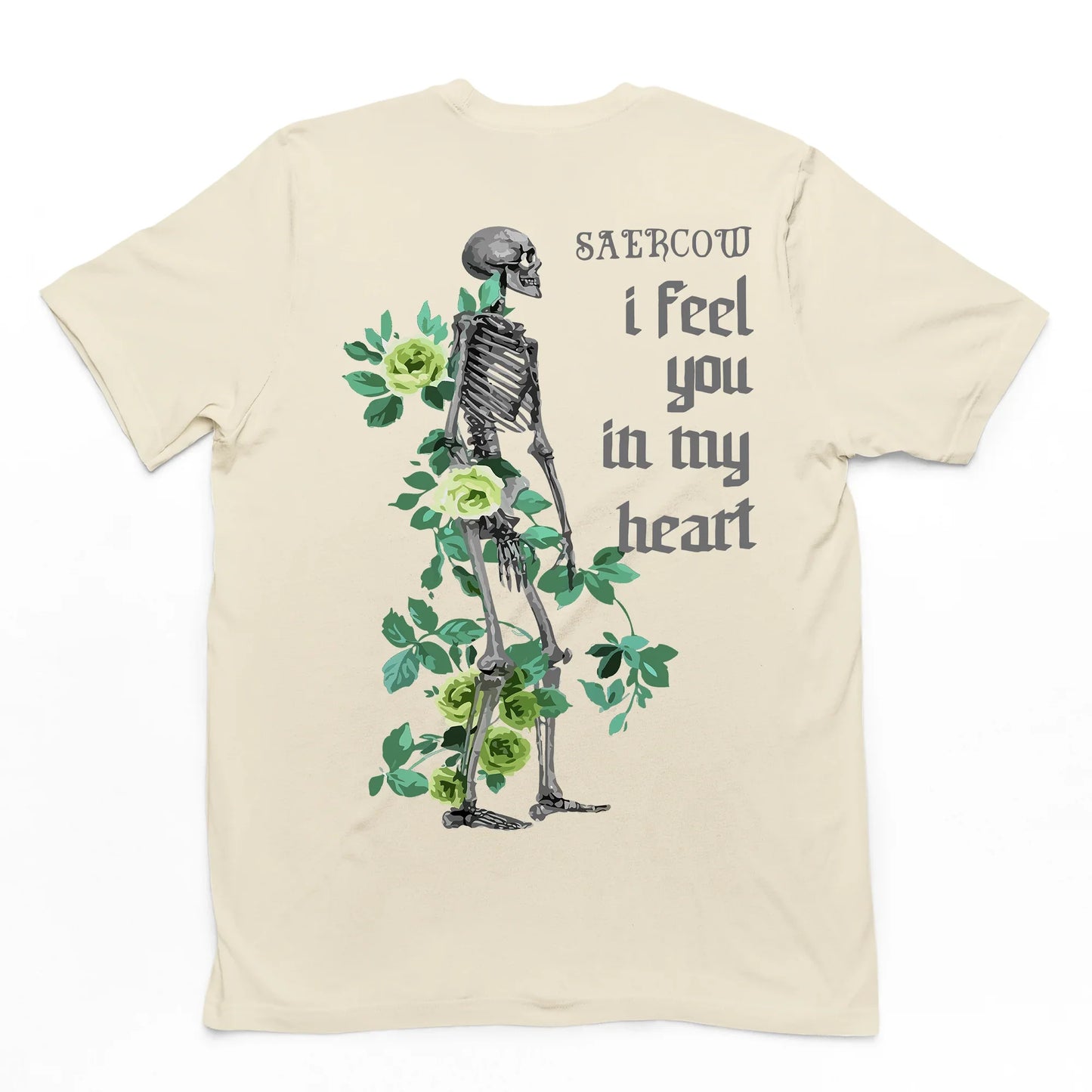 Camiseta Básica Unissex I Feel You in My Heart Skull - pérola