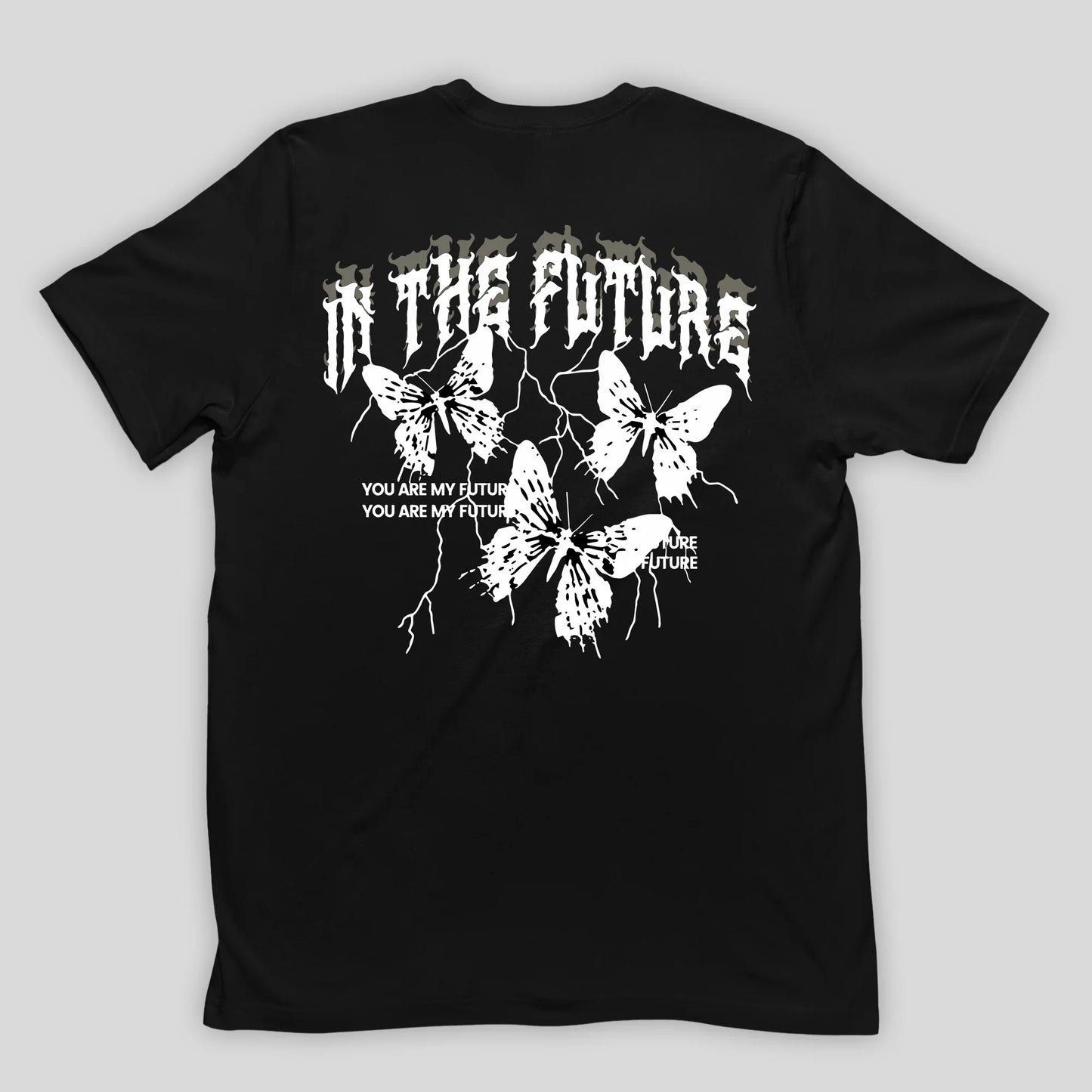Camiseta Básica Unissex In The Future Butterfly Preto