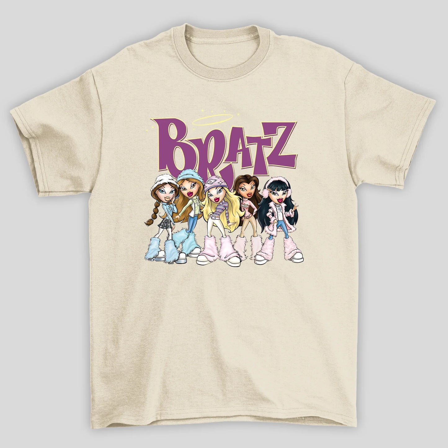 camiseta básica pérola estampa bratz boneca
