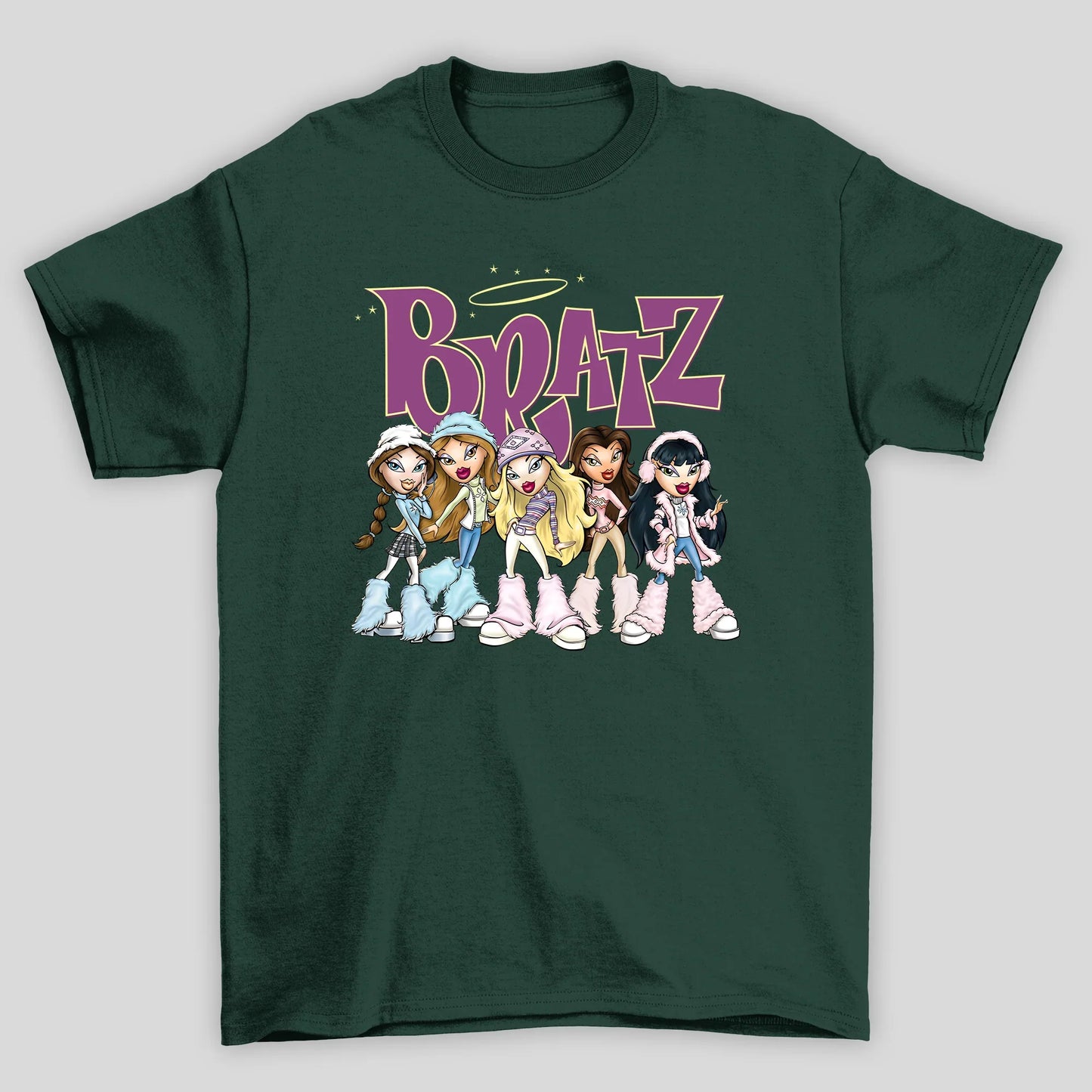 camiseta básica verde estampa bratz boneca