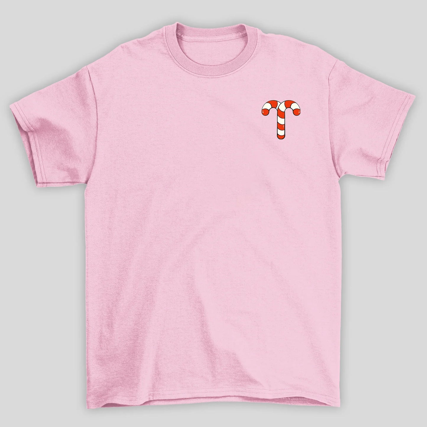 camiseta básica Rosa Bebê com estampa de papai noel natal