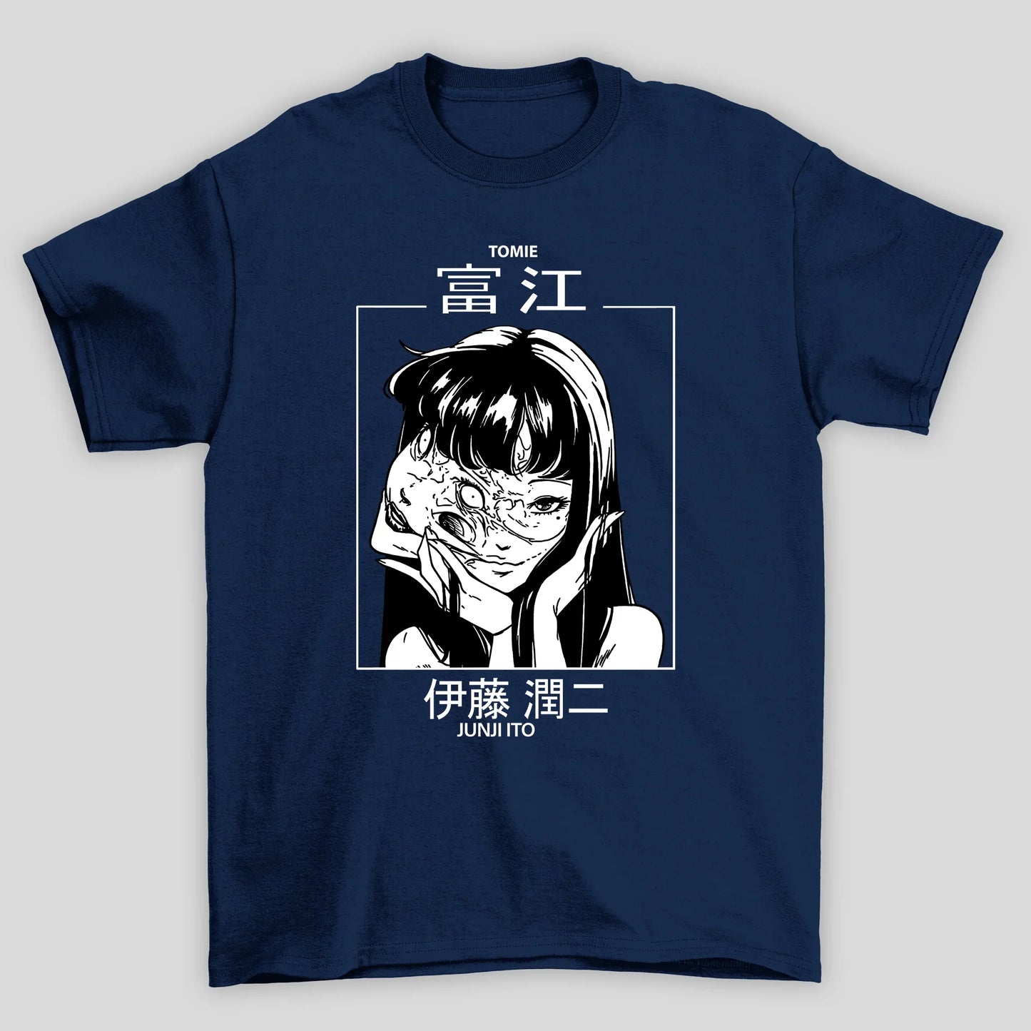 camiseta básica azul bebê tomie junji ito japonese
