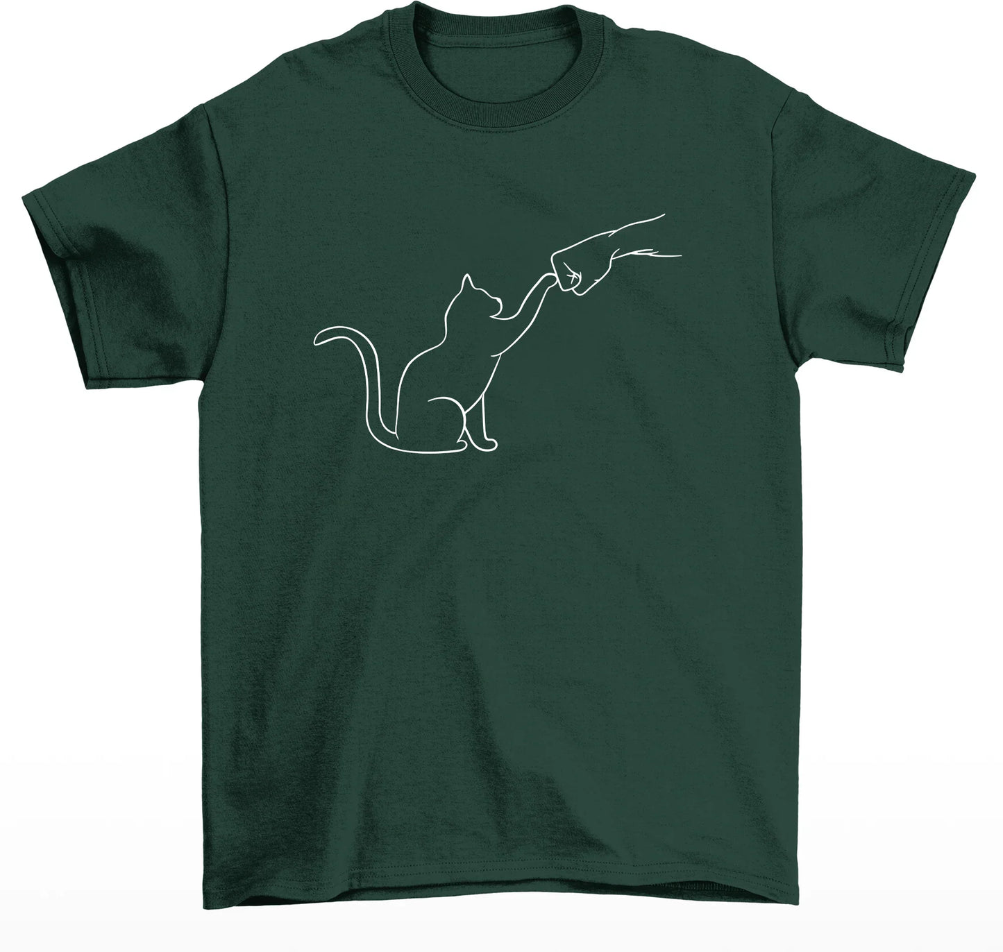 Camiseta básica com estampa Gatinho friend- Verde