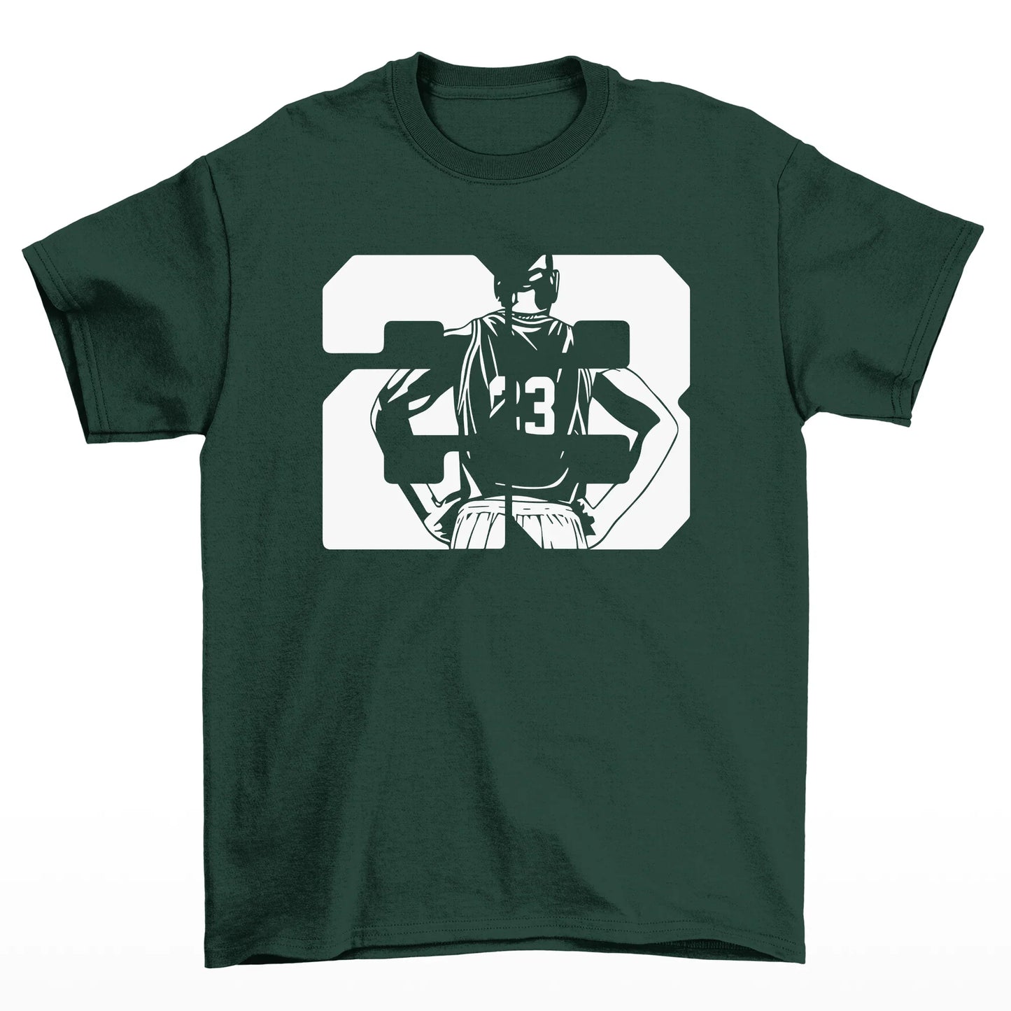 camiseta básica estampa de baskete numero 23 - verde