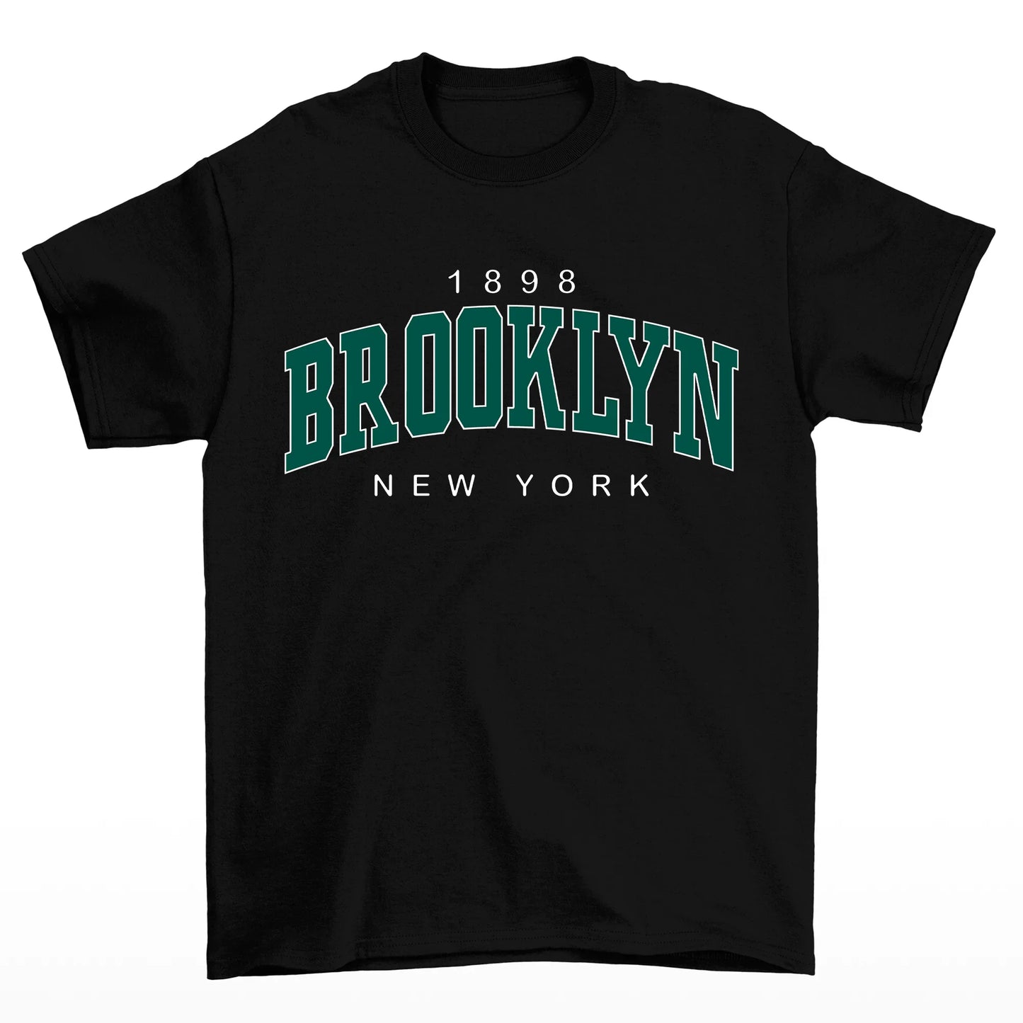 Camiseta Feminina Estilo Brooklyn New York 1898 Preto