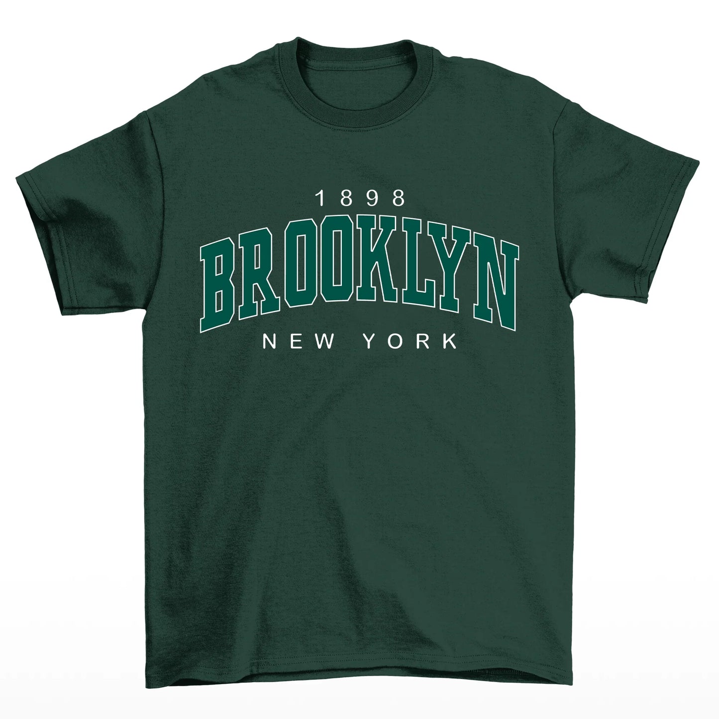Camiseta Feminina Estilo Brooklyn New York 1898 Verde