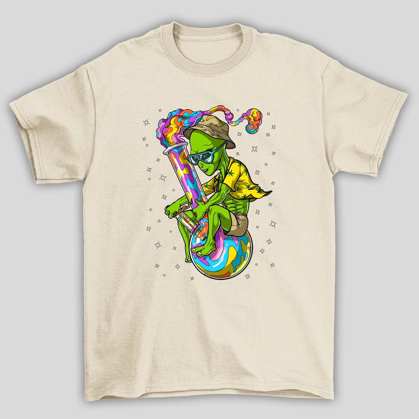 Camiseta Básica Alienigena Psicodelico - PÉROLA