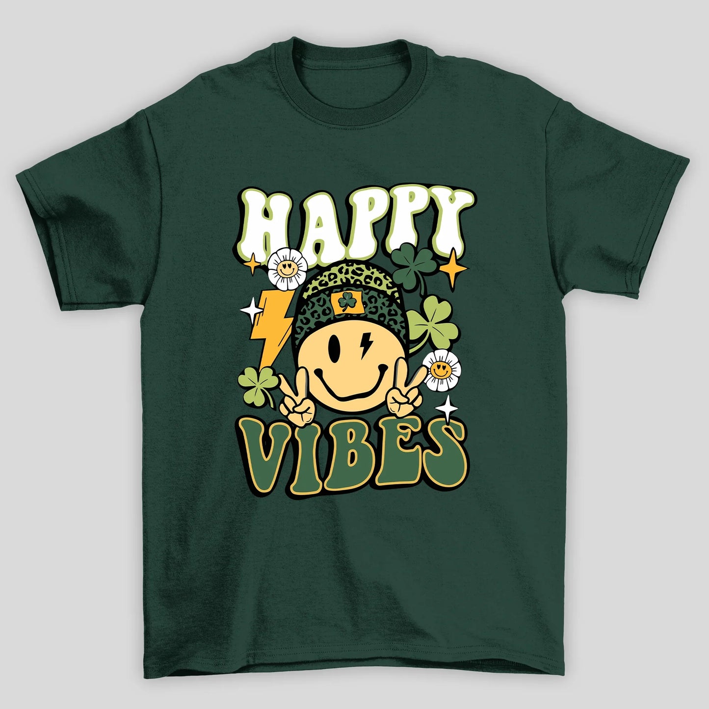 Camiseta Básica Smille Happy Vibes - VERDE