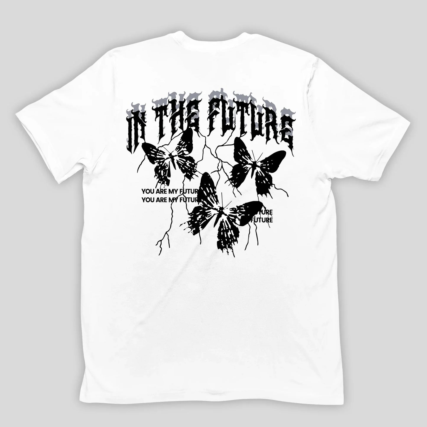 Camiseta Básica Unissex In The Future Butterfly Branco