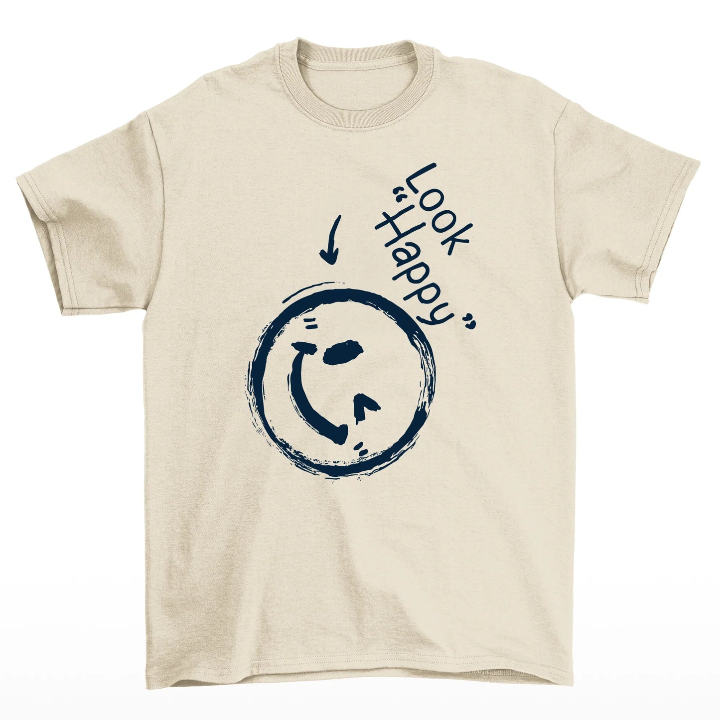 Camiseta Básica Unissex Look Happy Smile - pérola