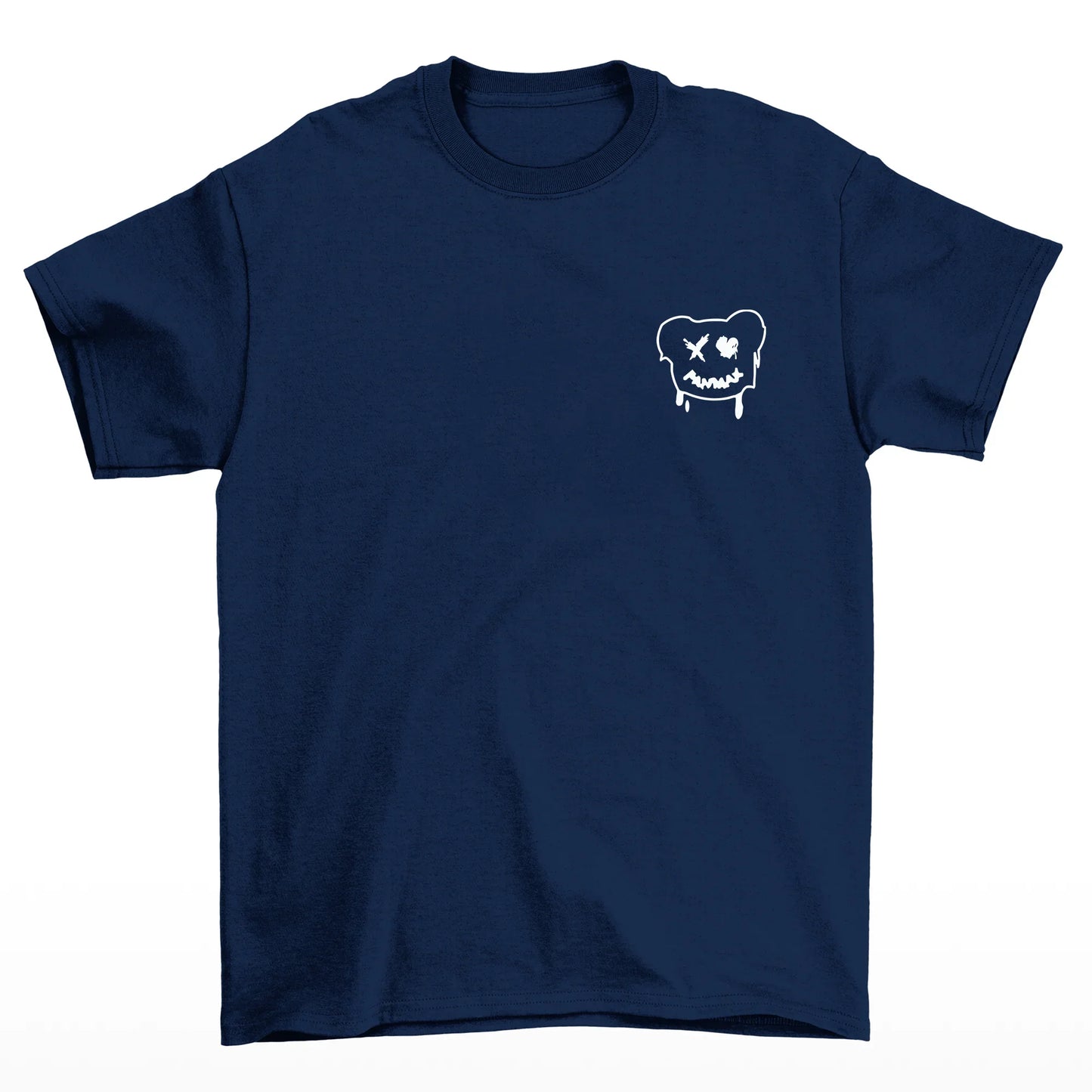 Camiseta Básica azul marinho Unissex Com Estampa Ursinho - Azul Marinho