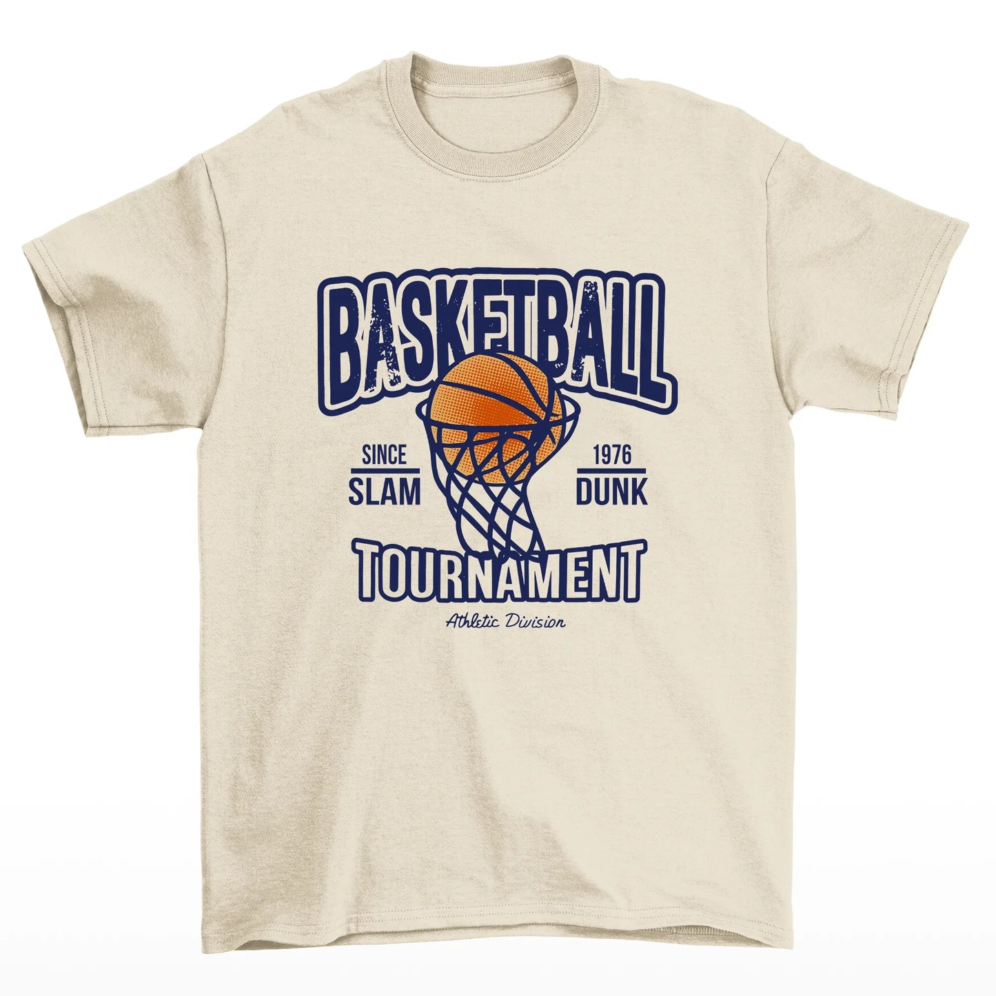 camiseta básica com estampa de cesta de basquete - pérola