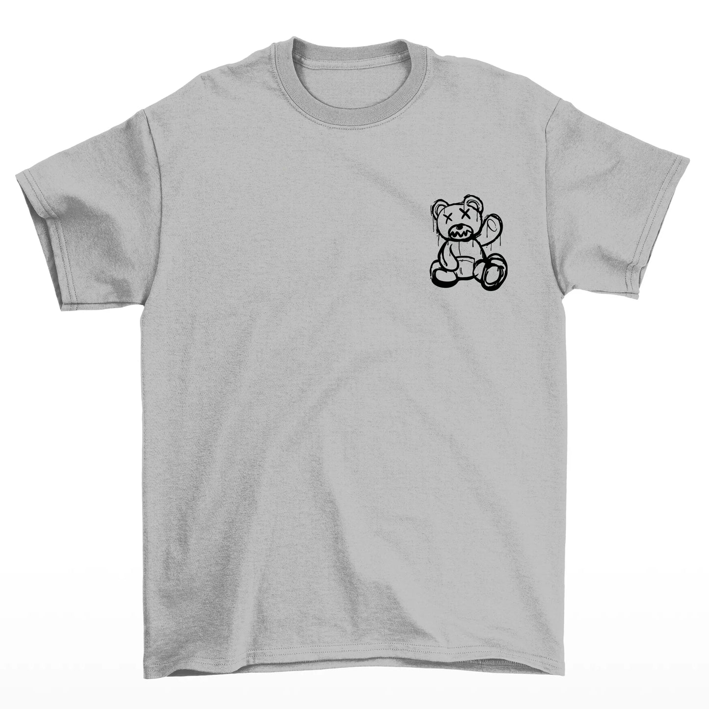camiseta básica cinza teddy urso fight trust hard - Cinza