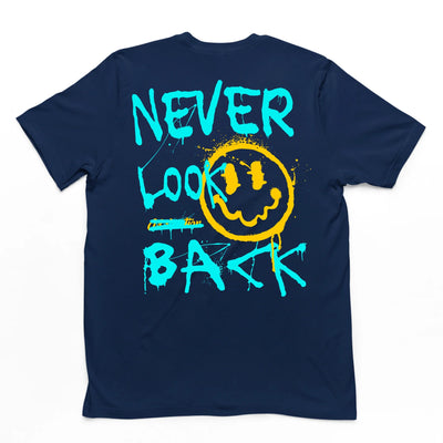 Camiseta Básica Unissex Never Look Back - azul- marinho