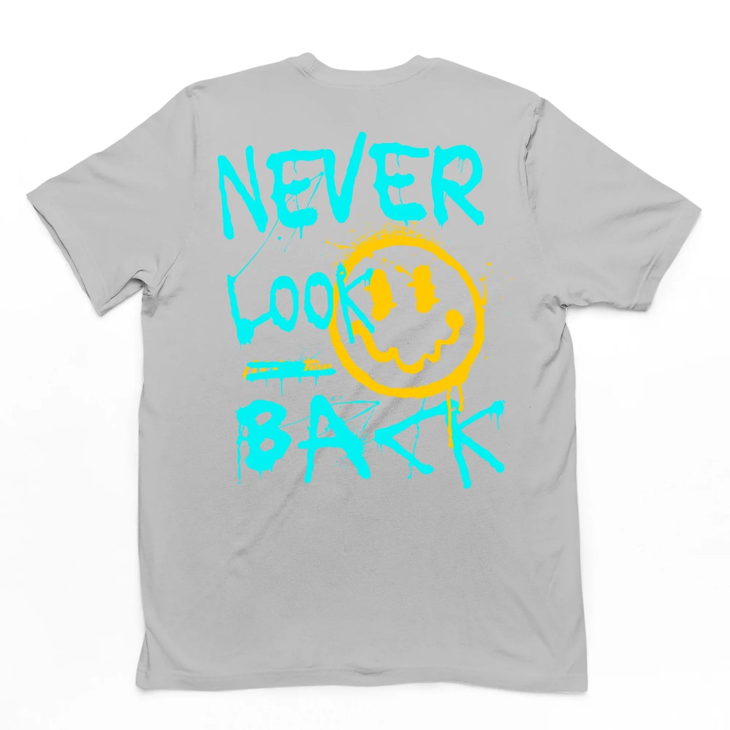 Camiseta Básica Unissex Never Look Back - cinza