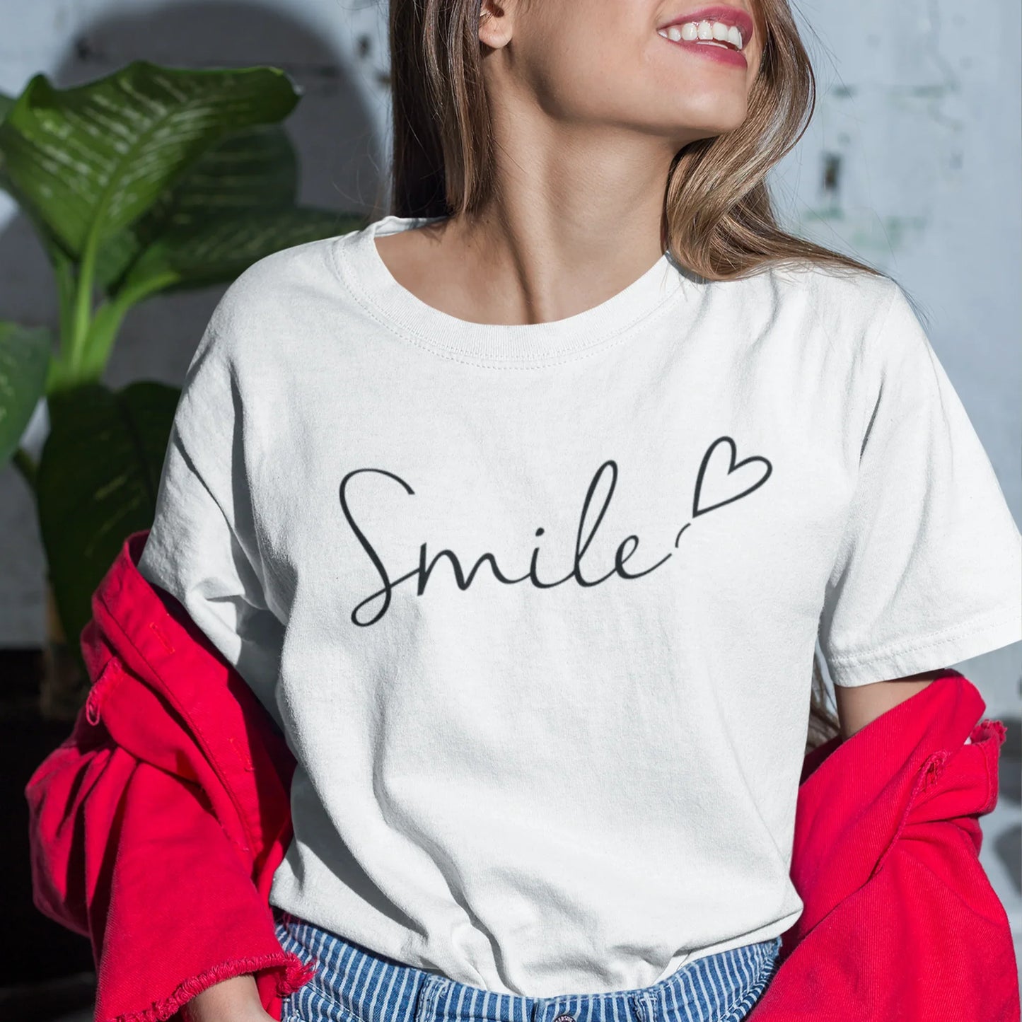 Camiseta Feminina Smile Sorria Sorriso - branco