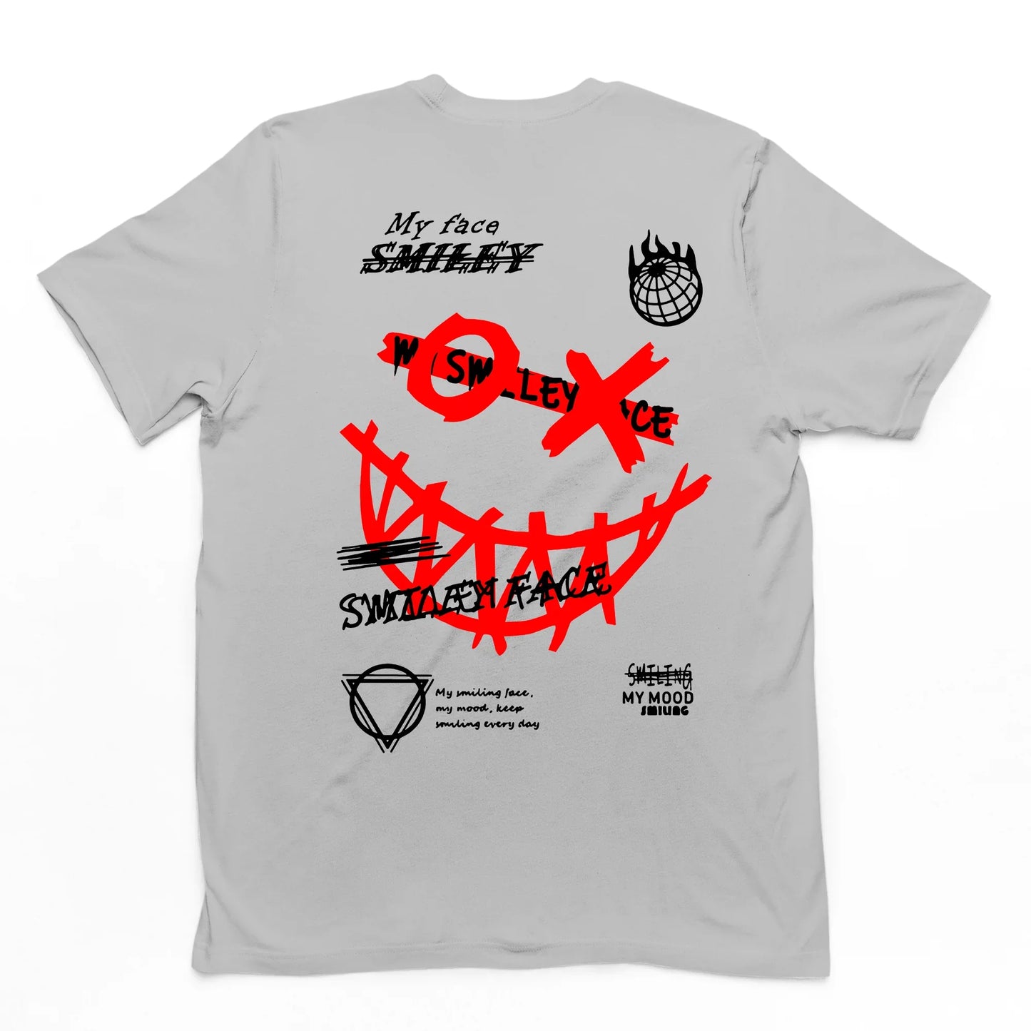 Camiseta Masculina Street Smile XO Smiling Face - cinza