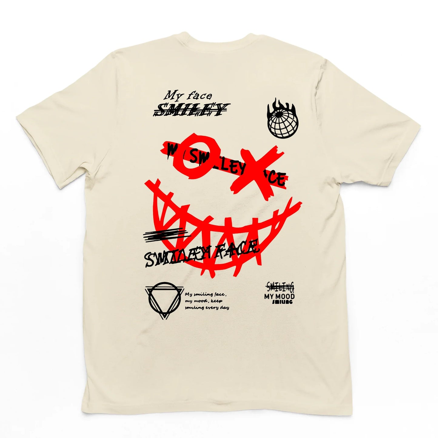 Camiseta Masculina Street Smile XO Smiling Face - pérola
