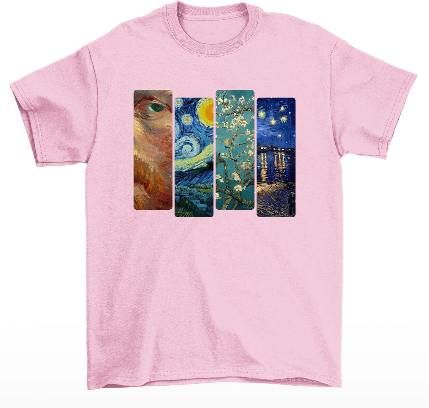 Camiseta Basica Com Colagens -VAN GOGH ART- Rosa bebe