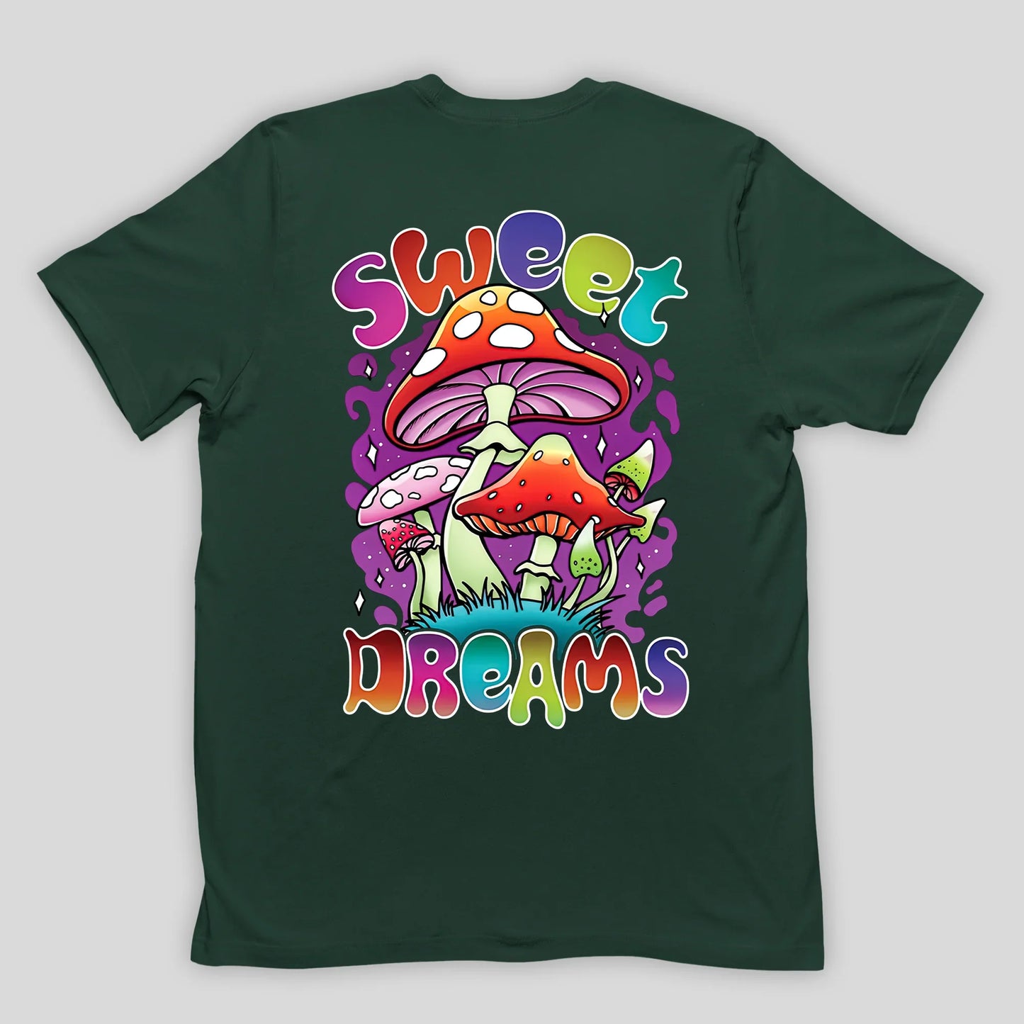 Camiseta Básica Verde Sweet Dreams Cogumelos Mágicos
