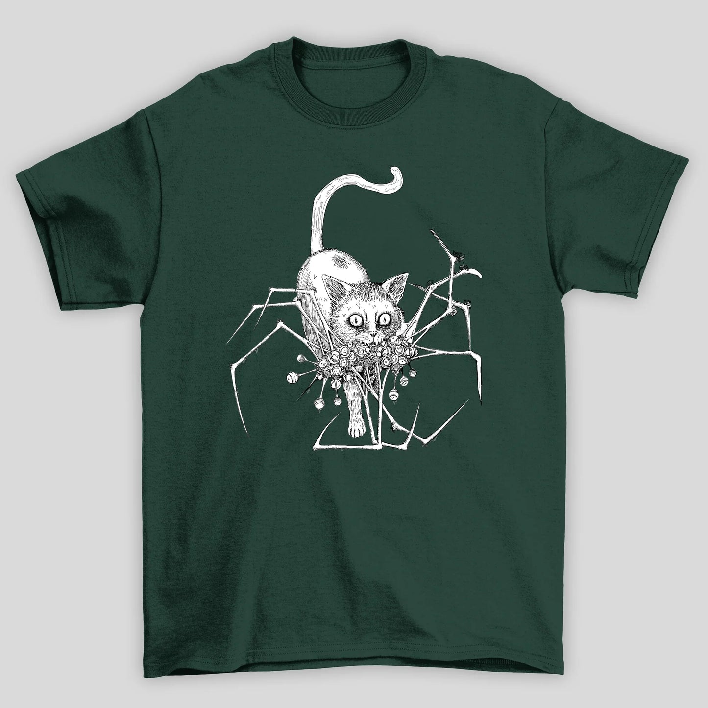 Camiseta básica verde gatinho alternativo
