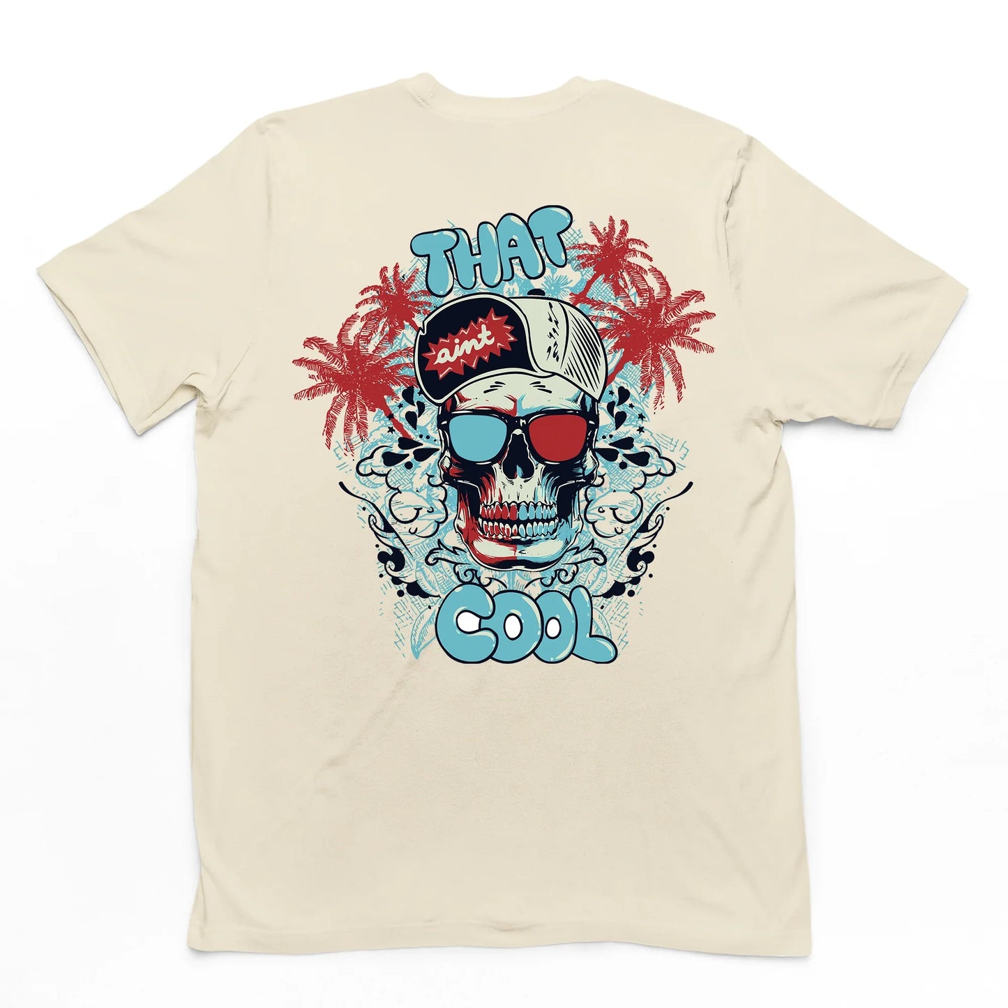 Camiseta Básica Algodão Máscara Caveira Cool - pérola