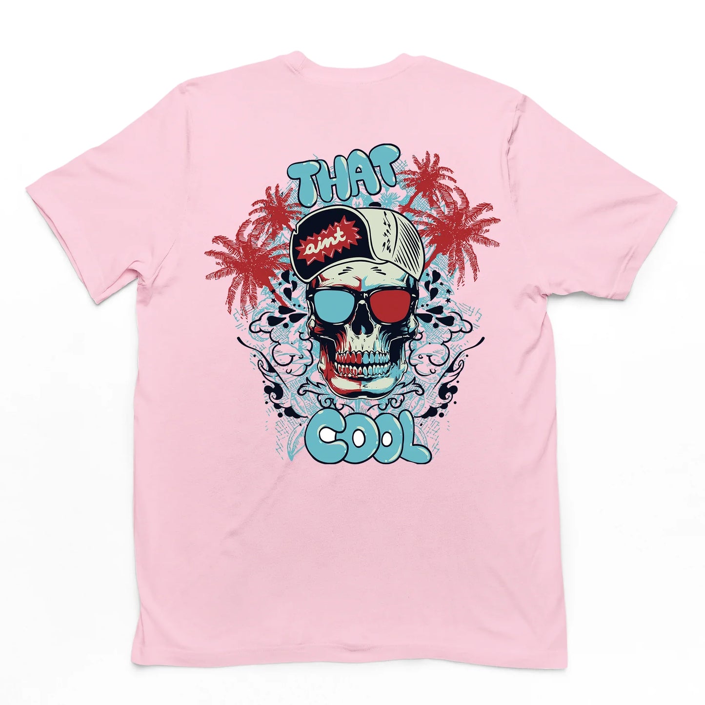 Camiseta Básica Algodão Máscara Caveira Cool - rosa bebê