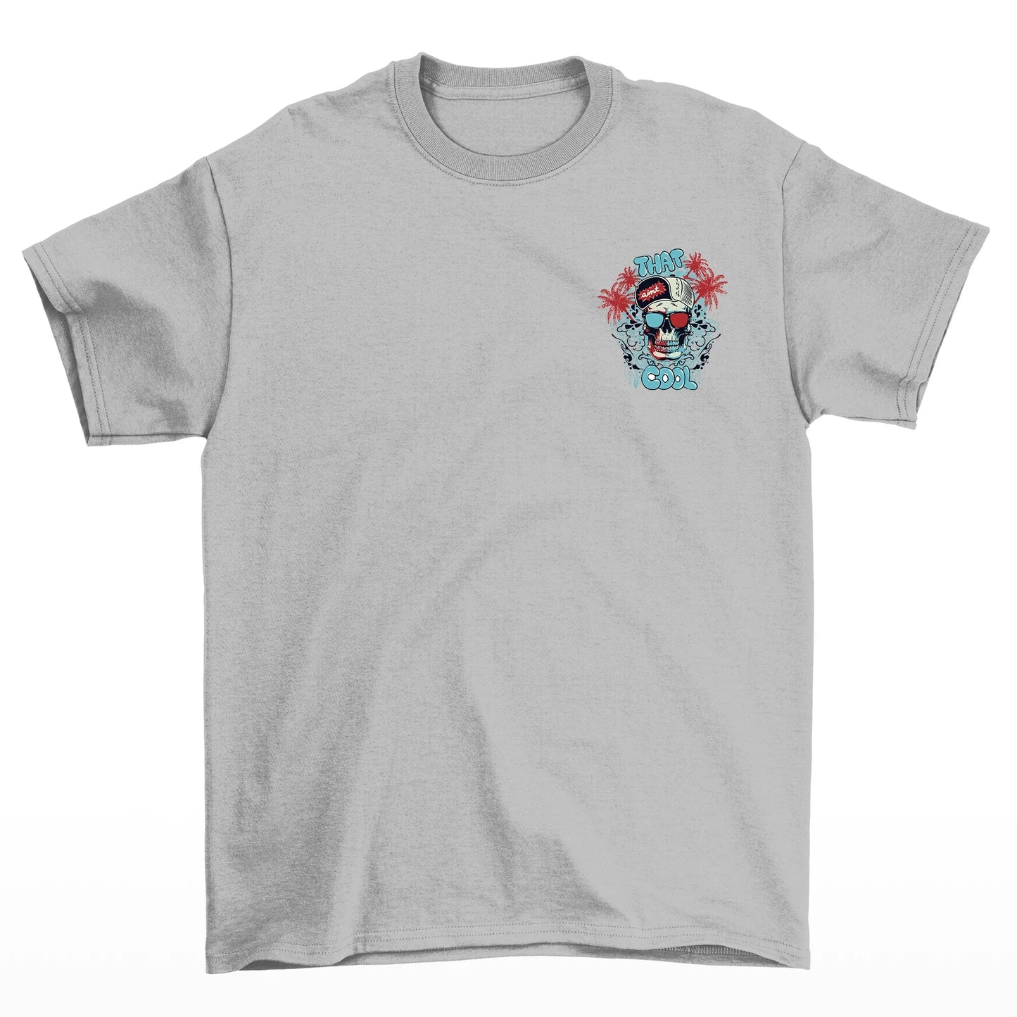 Camiseta Básica Algodão Máscara Caveira Cool - cinza