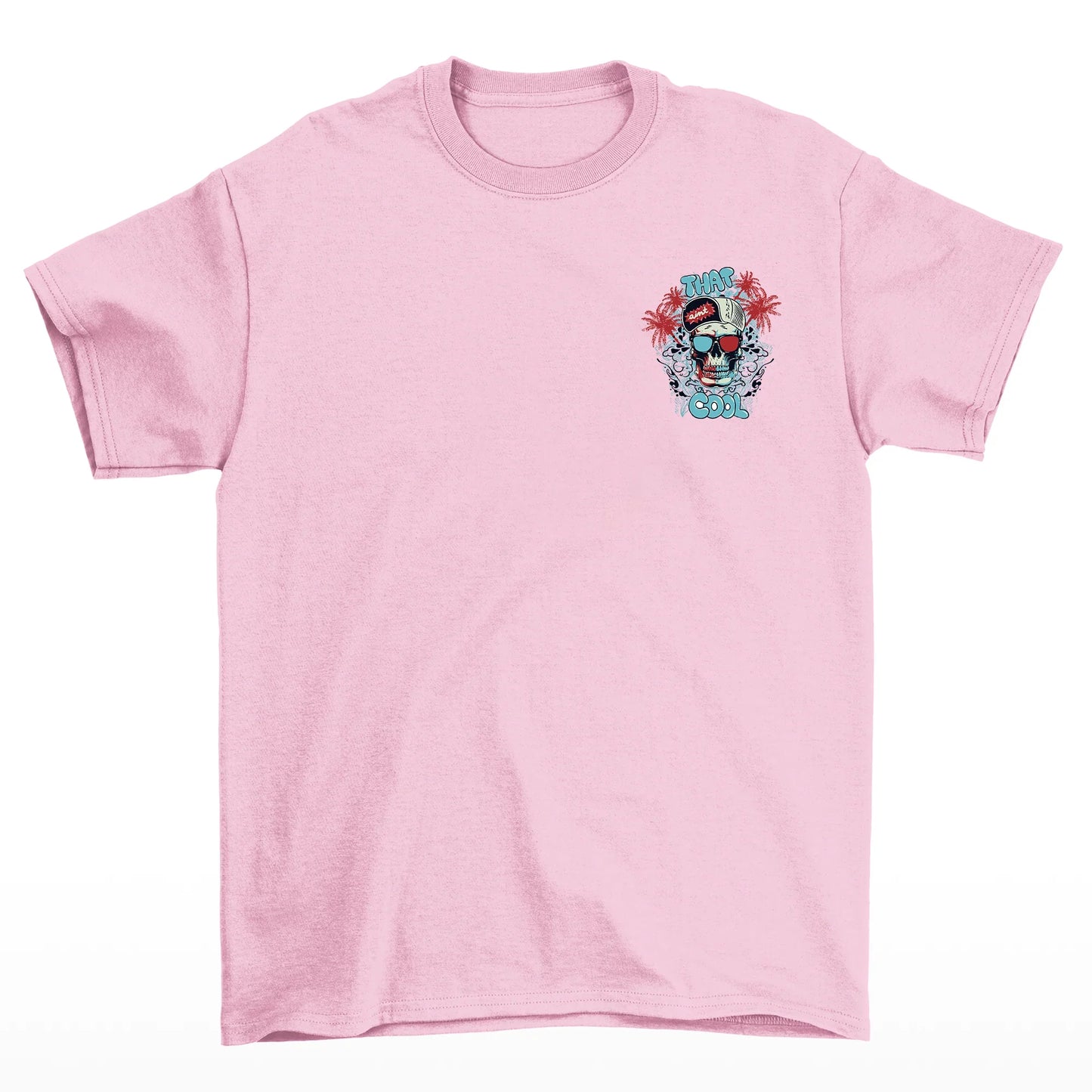 Camiseta Básica Algodão Máscara Caveira Cool - rosa bebê