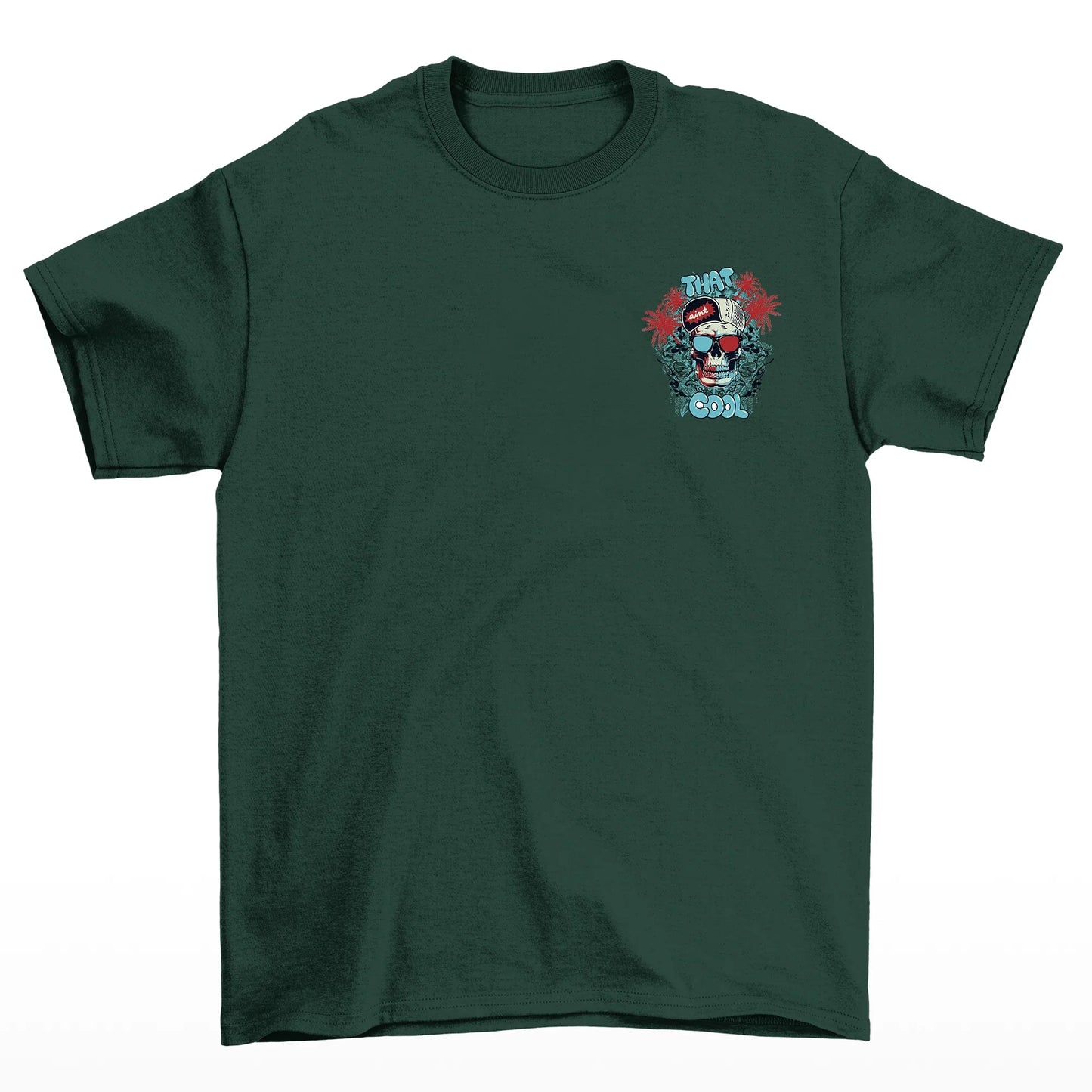 Camiseta Básica Algodão Máscara Caveira Cool - verde