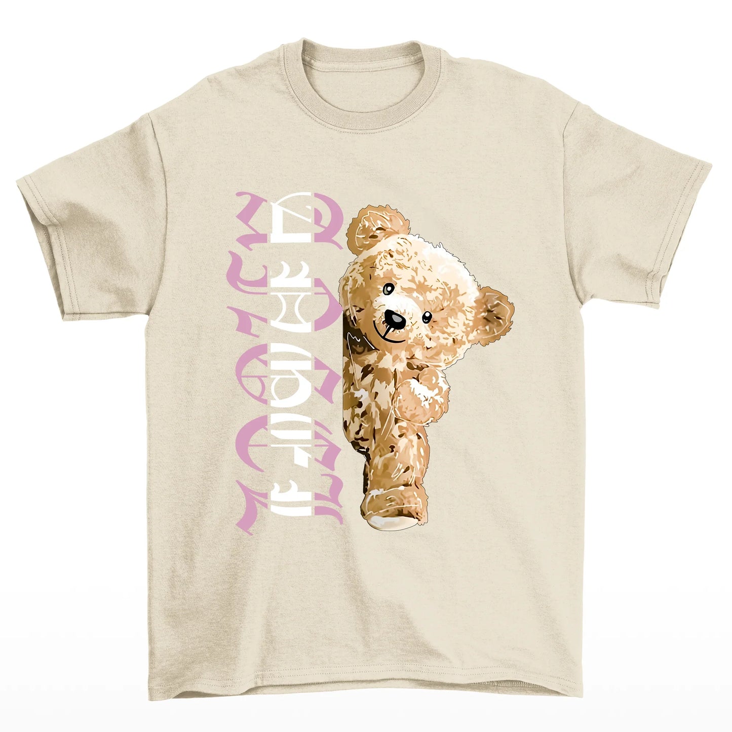 camiseta basica urso anjo - pérola