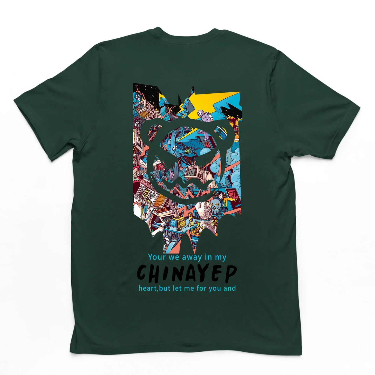Camiseta Básica Com Estampa Ursinho - verde