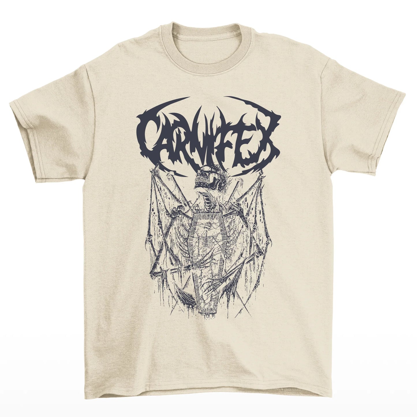camiseta básica com estampa Caveira caixão- Pérola