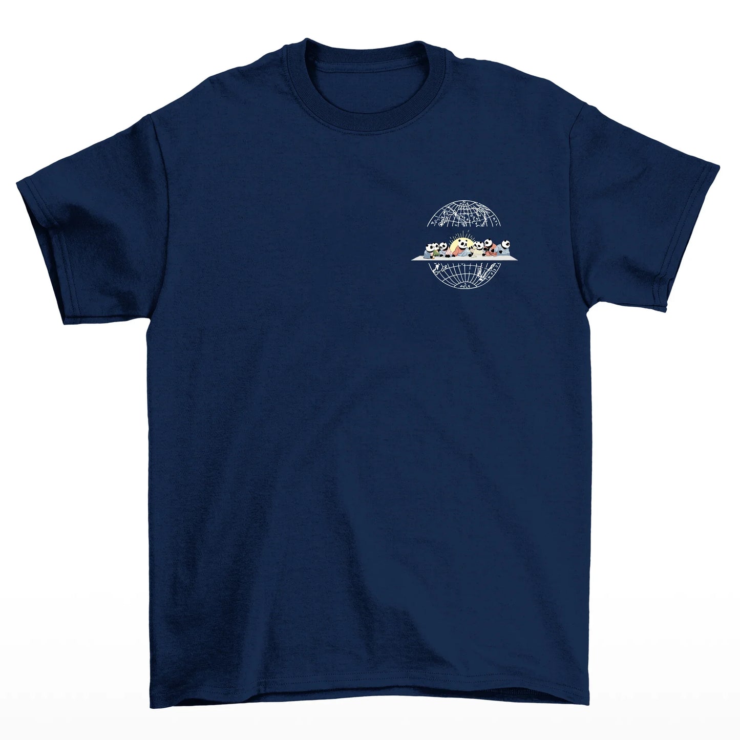 Camiseta Básica Unissex Com Estampa Natal Jesus Panda - Azul Bebê