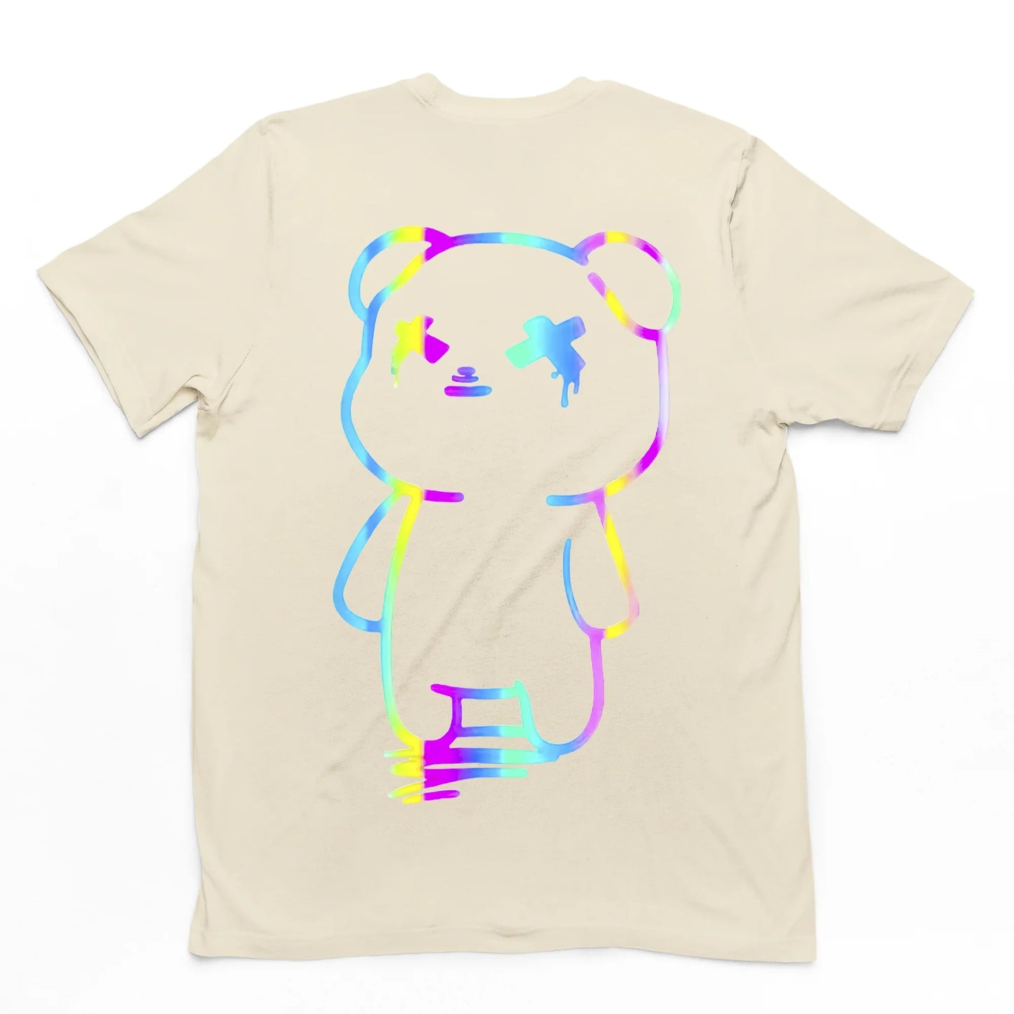 camiseta básica pérola com estampa de ursinho colorido - Pérora