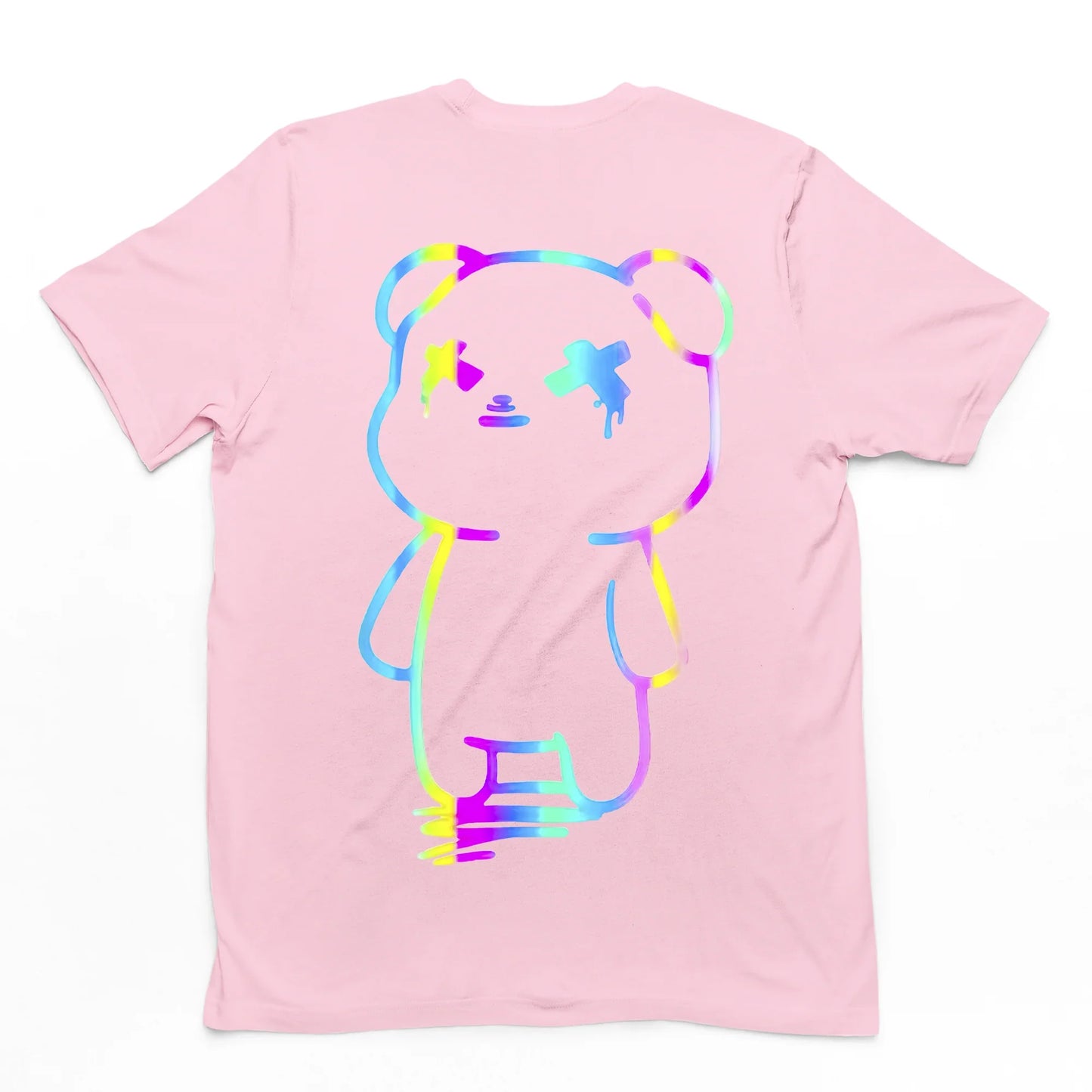 camiseta básica Rosa Bebê com estampa de ursinho colorido - Rosa Bebê